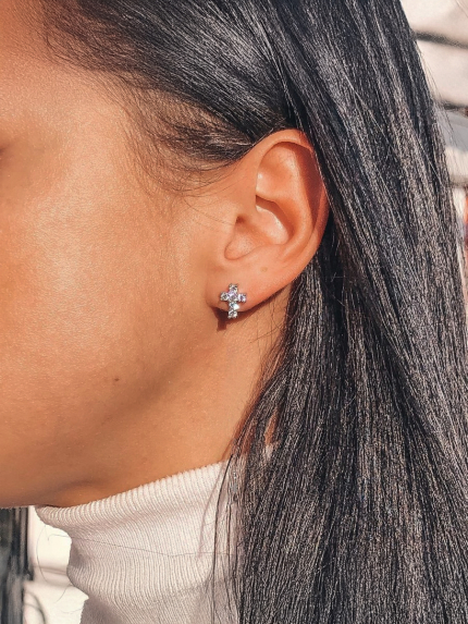 Cyanite earrings Silver 925° (rhodium) 058310