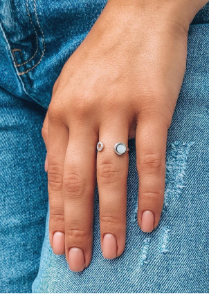 Каблучка перламутр Срібло 925° (родій) к2пф/1300