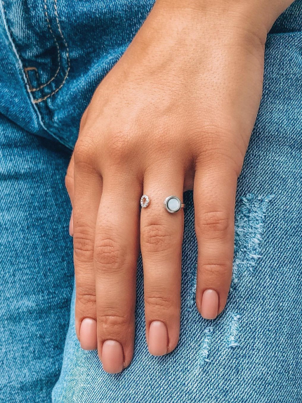 Mother-of-pearl ring Silver 925° (rhodium) k2pf/1300