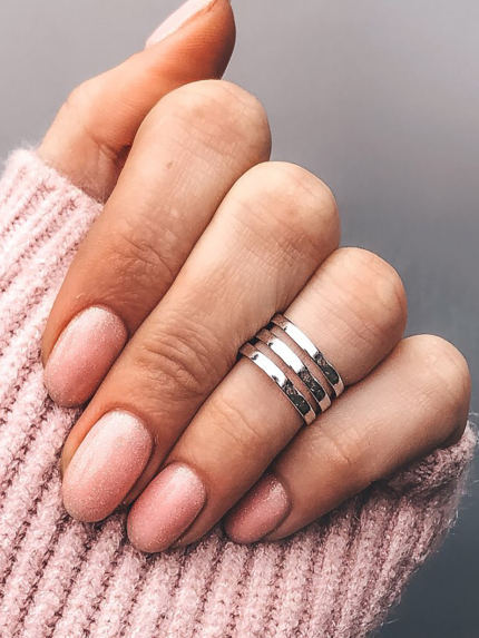 Каблучка без вставок Срібло 925° (родій) к2/416