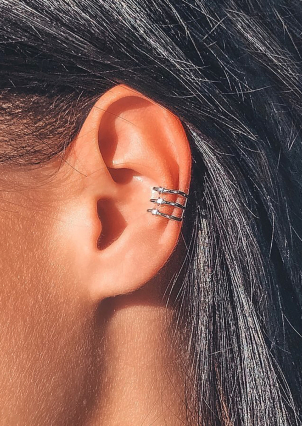 Сережки без вставок Срібло 925° (родій) с2/1253