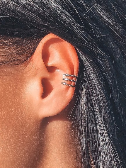 Earrings without inserts Silver 925° (rhodium) c2/1253