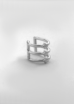 Сережки без вставок Срібло 925° (родій) с2/1253