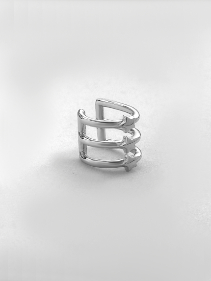 Earrings without inserts Silver 925° (rhodium) c2/1253