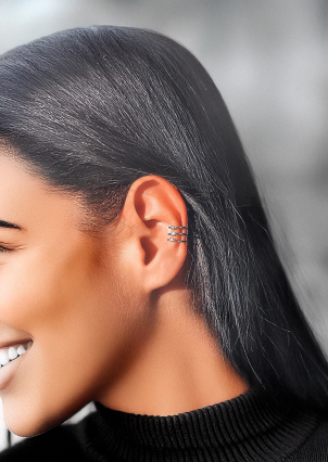 Сережки без вставок Срібло 925° (родій) с2/1253