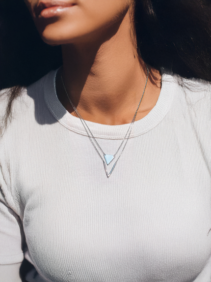 Кольє без вставок Срібло 925° (родій) кл2/1007