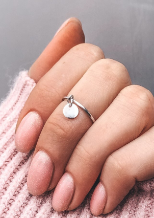 Каблучка без вставок Срібло 925° (родій) к2/1041