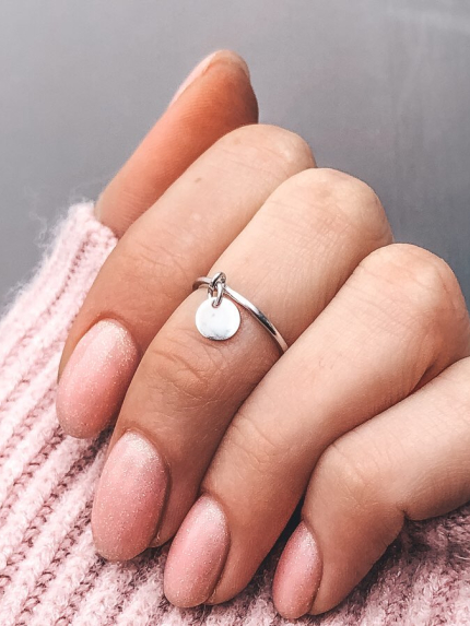 Каблучка без вставок Срібло 925° (родій) к2/1041