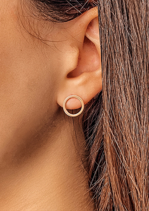 Сережки без вставок Срібло 925° золото 375° 071310