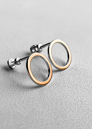 Сережки без вставок Срібло 925° золото 375° 071310