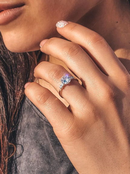 Pierścionek cyrkonia Srebro 925° Złoto 375° 0189.10