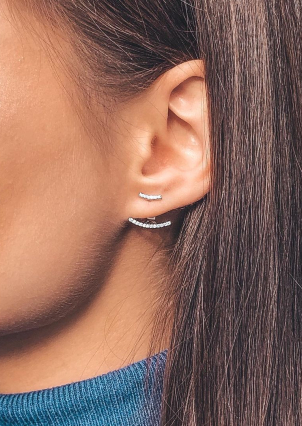 Сережки фіаніт Срібло 925° (родій) 82693