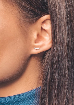 Сережки фіаніт Срібло 925° (родій) 82693