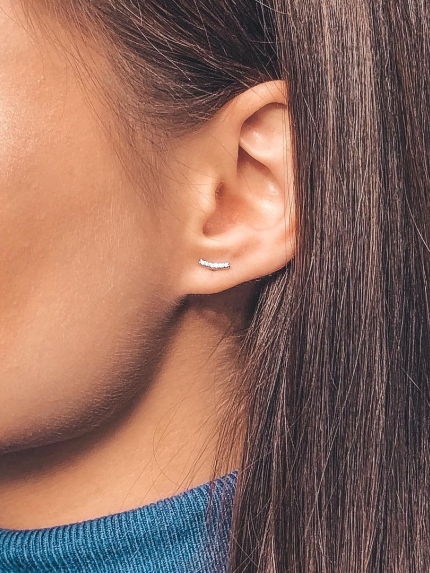 Cyanite earrings Silver 925° (rhodium) 82693