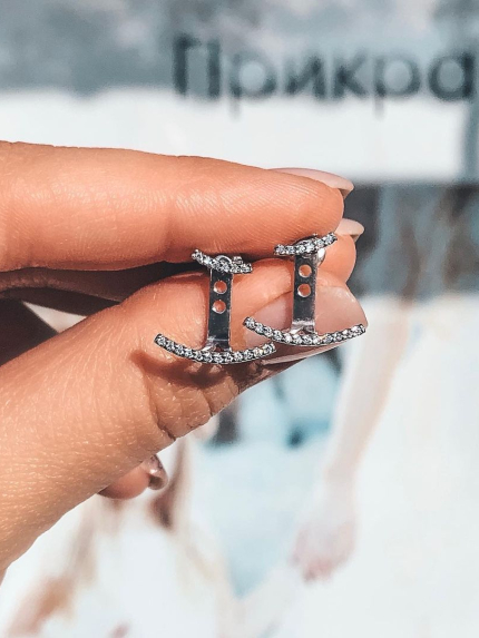 Cyanite earrings Silver 925° (rhodium) 82693