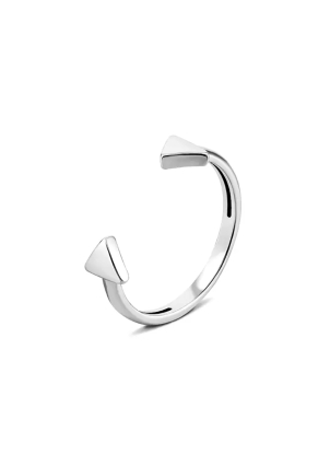 Каблучка без вставок Срібло 925° (родій) 81640