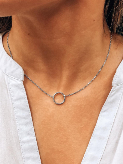 Кольє без вставок Срібло 925° (родій) 0635