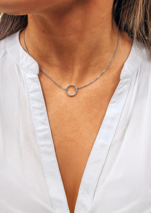 Кольє без вставок Срібло 925° (родій) 0635