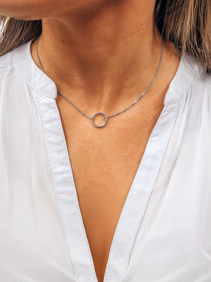 Кольє без вставок Срібло 925° (родій) 0635