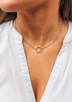 Кольє без вставок Срібло 925° (родій) 0635