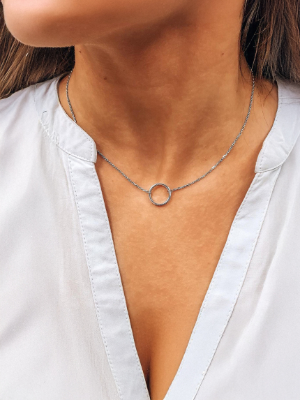 Кольє без вставок Срібло 925° (родій) 0635