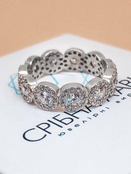 Pierścionek z cyrkonem Srebro 925° (rod) 25251