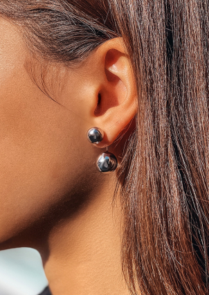 Сережки без вставок Срібло 925° (родій) 1-8046.0.2