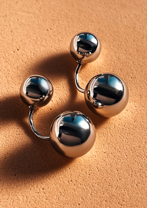 Сережки без вставок Срібло 925° (родій) 1-8046.0.2