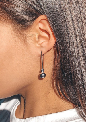 Сережки без вставок Срібло 925° (родій) 1-8145.0.2