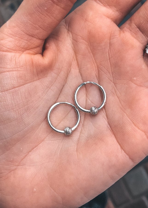 Сережки без вставок Срібло 925° (родій) 1-5001.0.3