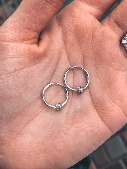 Сережки без вставок Срібло 925° (родій) 1-5001.0.3