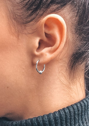 Сережки без вставок Срібло 925° (родій) 1-5001.0.3