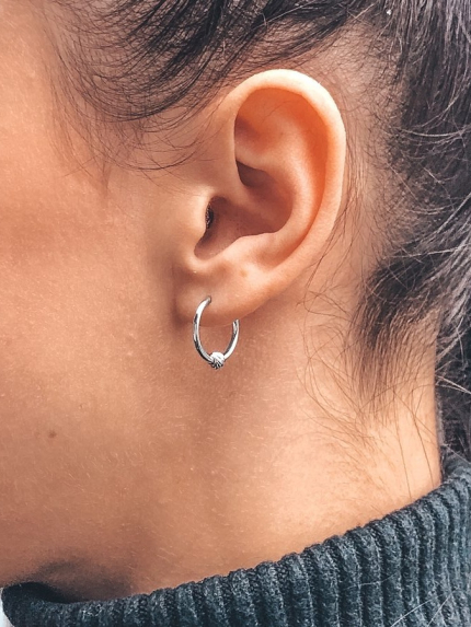 Сережки без вставок Срібло 925° (родій) 1-5001.0.3