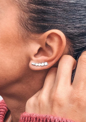 Сережки без вставок Срібло 925° (родій) с2/1162