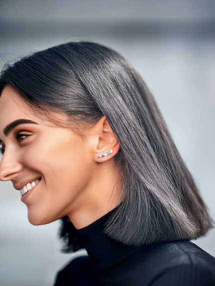 Kolczyki cyjanitowe Srebro 925° (rod) s2f/1447