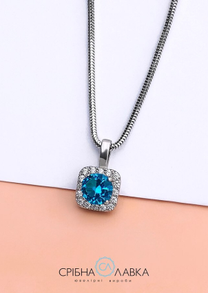 Підвіс фіаніт Срібло 925° (родій) 89014s