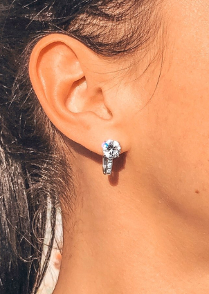 Сережки фіаніт Срібло 925° (родій) 72079