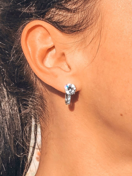 Сережки фіаніт Срібло 925° (родій) 72079