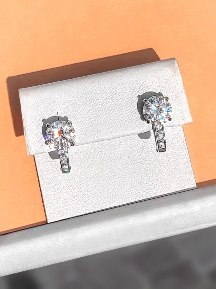 Сережки фіаніт Срібло 925° (родій) 72079