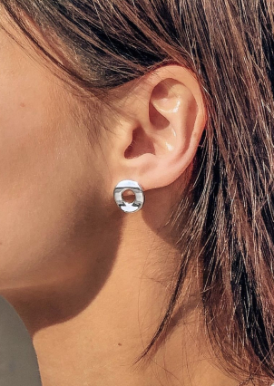 Сережки без вставок Срібло 925° (родій) 82712