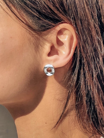 Сережки без вставок Срібло 925° (родій) 82712