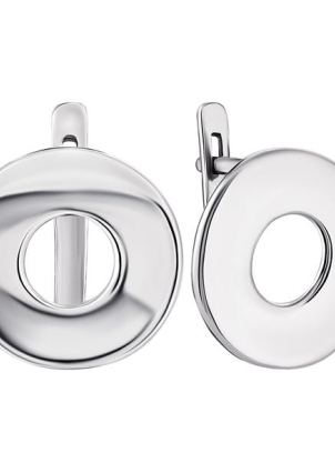 Сережки без вставок Срібло 925° (родій) 82712