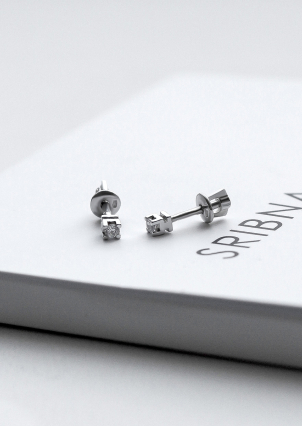 Сережки фіаніт Срібло 925° (родій) 72128