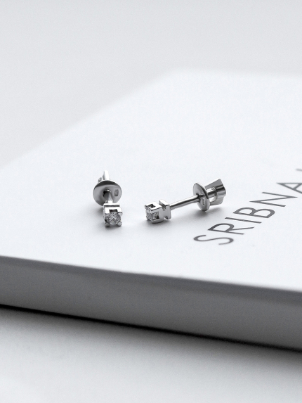 Сережки фіаніт Срібло 925° (родій) 72128