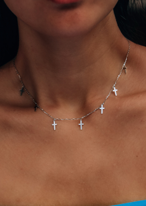 Кольє без вставок Срібло 925° (родій) 50011117933