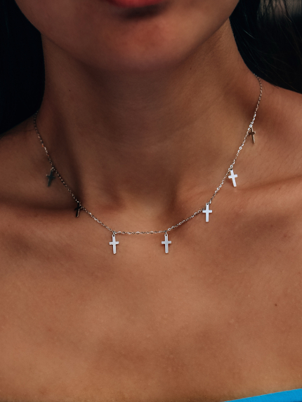 Кольє без вставок Срібло 925° (родій) 50011117933