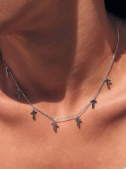 Кольє без вставок Срібло 925° (родій) 50011117933