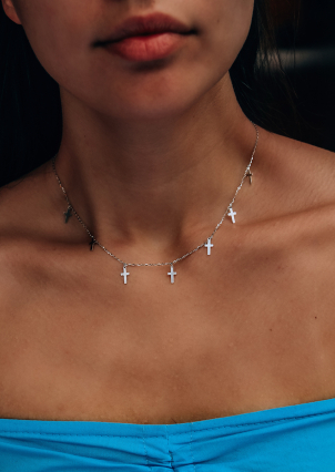 Кольє без вставок Срібло 925° (родій) 50011117933