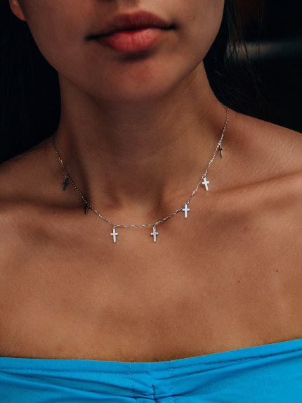 Кольє без вставок Срібло 925° (родій) 50011117933