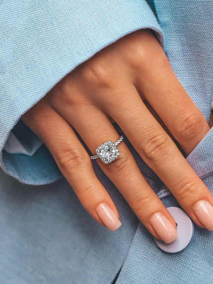 Каблучка фіаніт Срібло 925° (родій) 81088